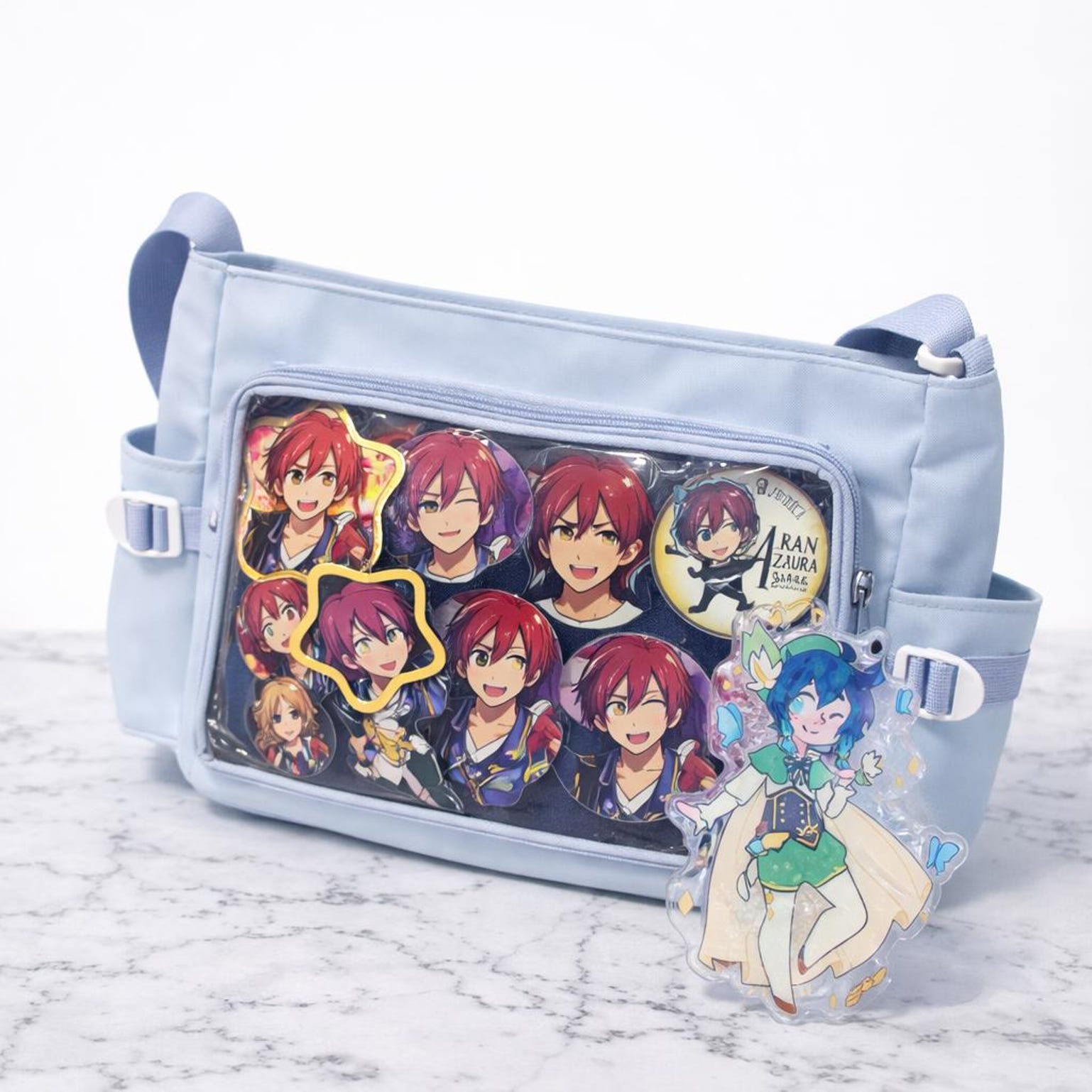 Ita Crossbody Bag with Clear Window for Plushies and Pins Ita Crossbody Bag with Clear Window for Plushies and Pins — crossbody ita bag detail view