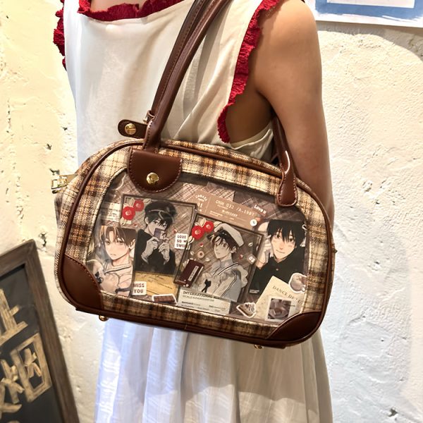 Ita Crossbody Bag with Clear Window for Plushies and Pins — crossbody ita bag detail view
