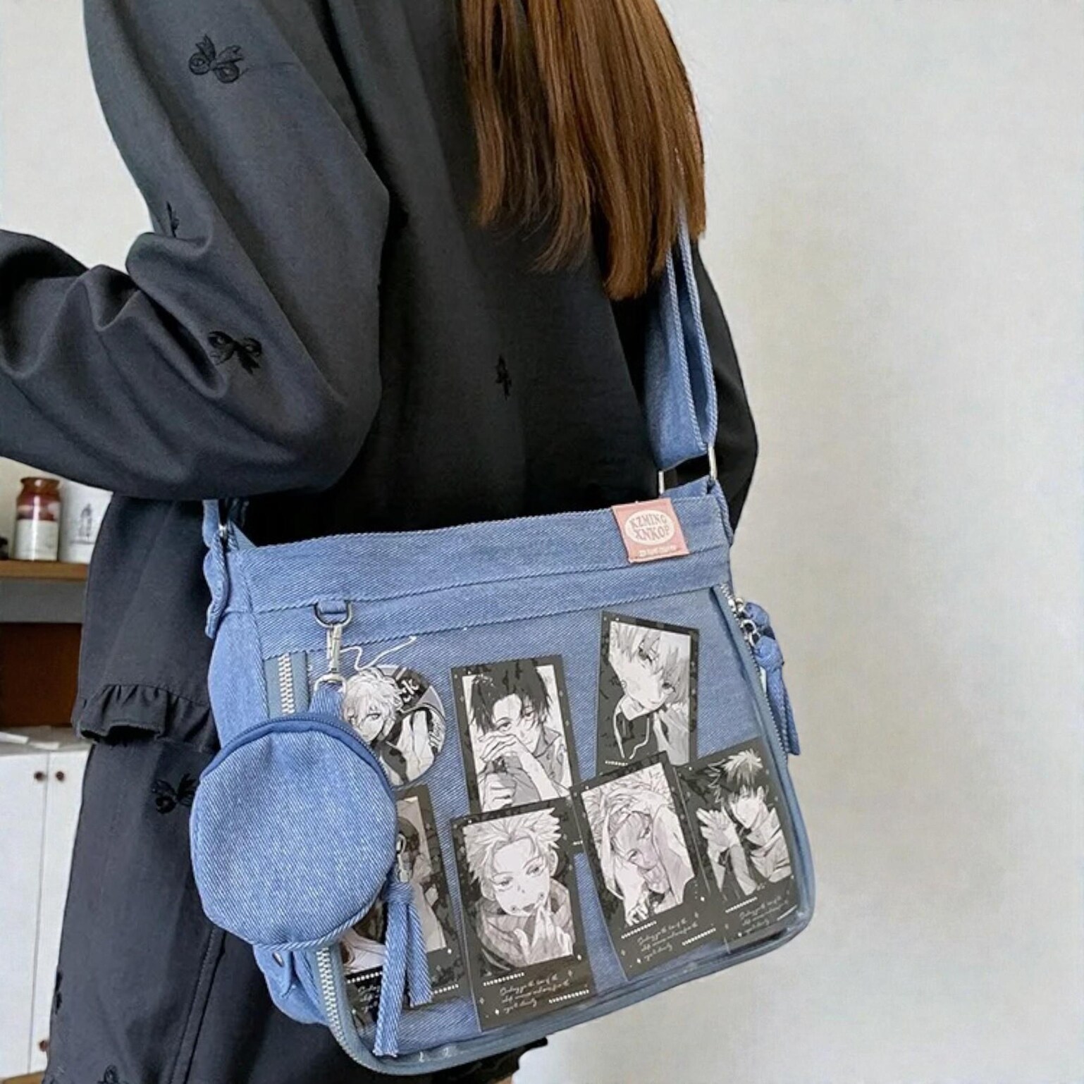 Ita Crossbody Bag with Clear Window for Plushies and Pins Ita Crossbody Bag with Clear Window for Plushies and Pins — crossbody ita bag detail view