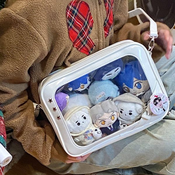 Ita Crossbody Bag with Clear Window for Plushies and Pins — crossbody ita bag detail view