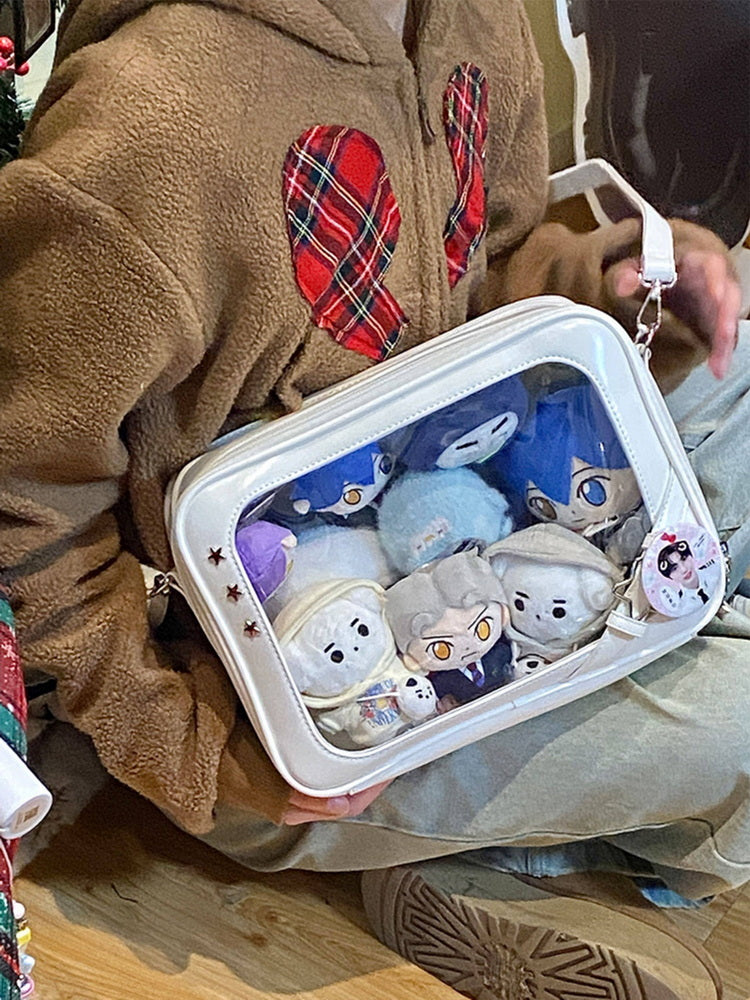 Ita Crossbody Bag with Clear Window for Plushies and Pins Ita Crossbody Bag with Clear Window for Plushies and Pins — crossbody ita bag detail view