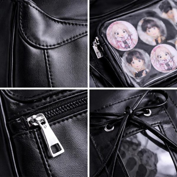 Ita Crossbody Bag with Clear Window for Plushies and Pins — crossbody ita bag detail view