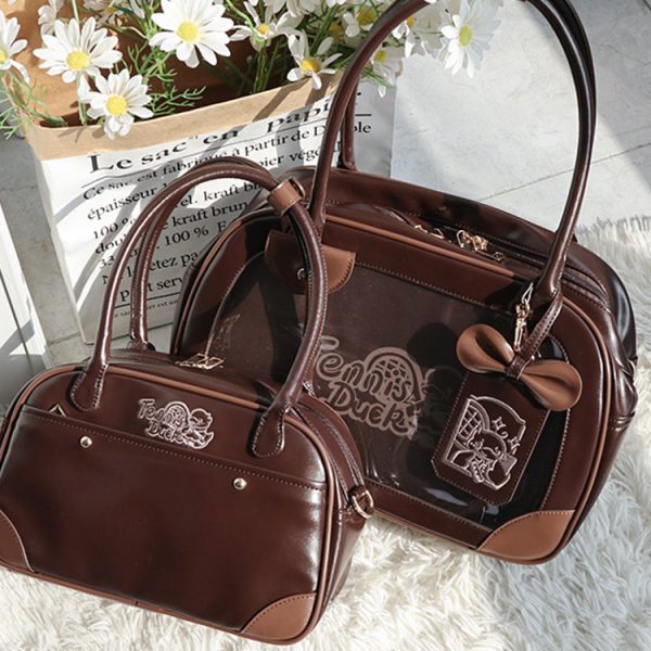 Ita Crossbody Bag with Clear Window for Plushies and Pins — crossbody ita bag detail view