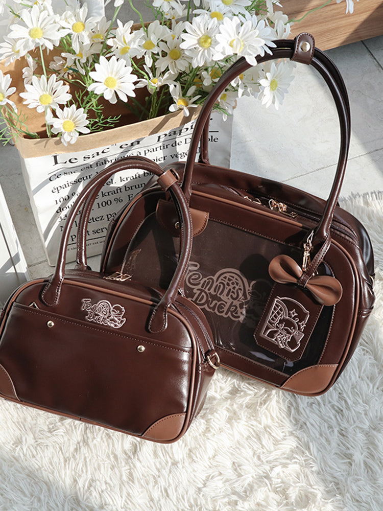 Ita Crossbody Bag with Clear Window for Plushies and Pins Ita Crossbody Bag with Clear Window for Plushies and Pins — crossbody ita bag detail view