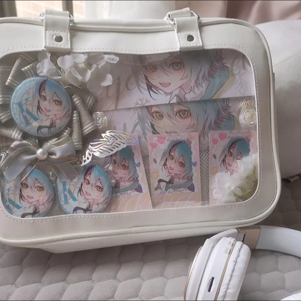 Ita Handbag with Clear Window for Plushies and Pins — ita bag insert detail view