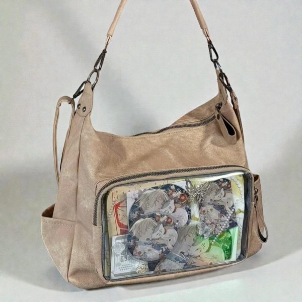 Ita Messenger Bag with Clear Window for Pin Display — ita bag detail view