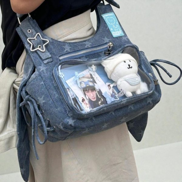 Ita Messenger Bag with Clear Window for Pin Display — ita bag with clear display window