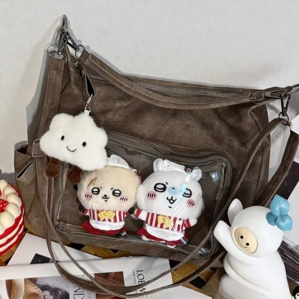Ita Messenger Bag with Clear Window for Pin Display — ita bag detail view