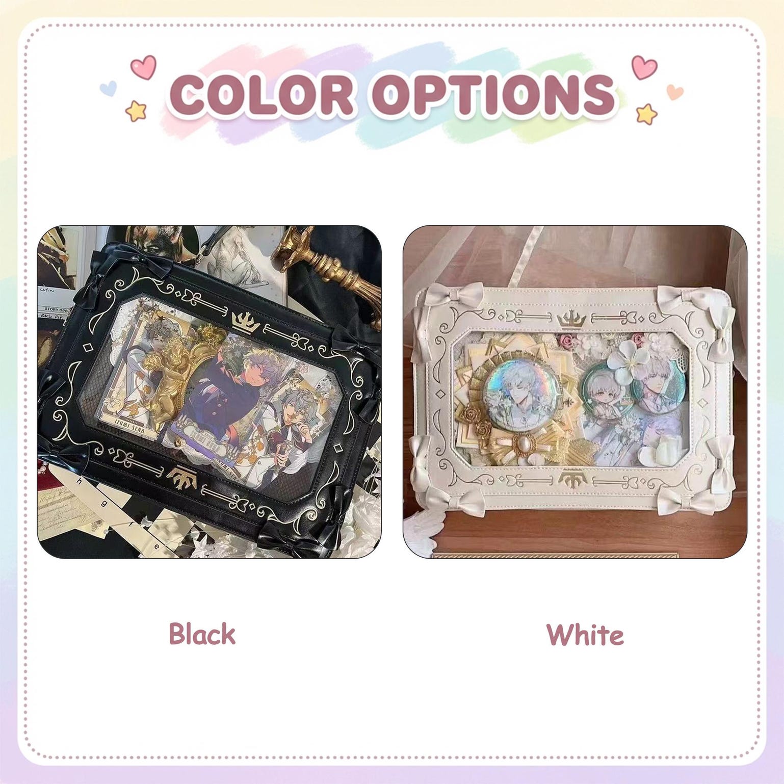 Ita Shoulder Bag with Clear Window for Photocards and Pins Ita Shoulder Bag with Clear Window for Photocards and Pins — crossbody ita bag detail view