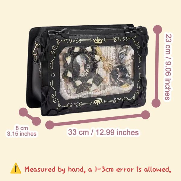 Ita Shoulder Bag with Clear Window for Photocards and Pins — crossbody ita bag detail view