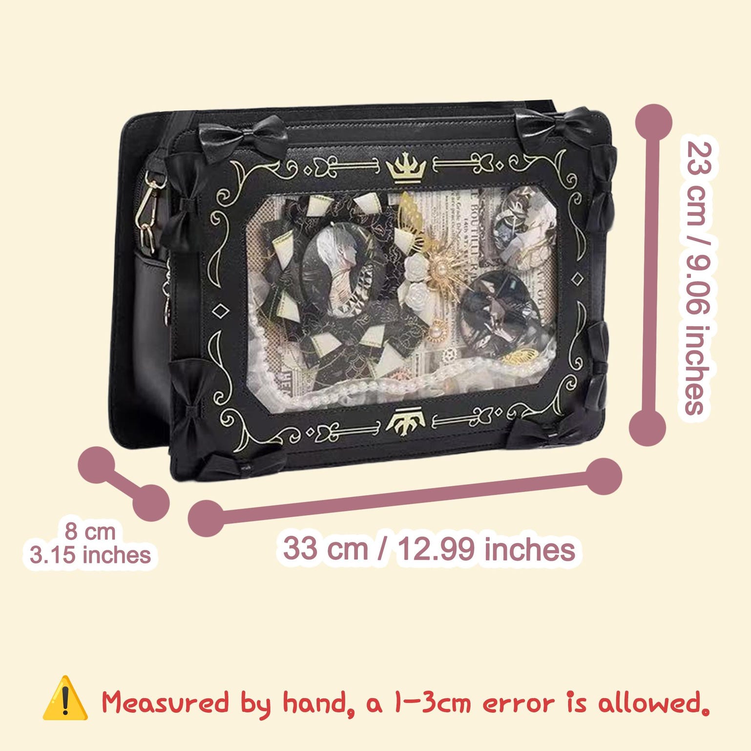 Ita Shoulder Bag with Clear Window for Photocards and Pins Ita Shoulder Bag with Clear Window for Photocards and Pins — crossbody ita bag detail view