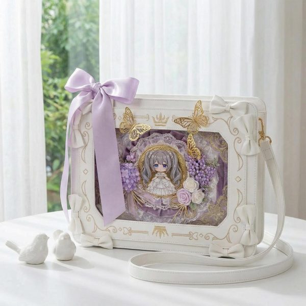 Ita Shoulder Bag with Clear Window for Photocards and Pins — crossbody ita bag detail view