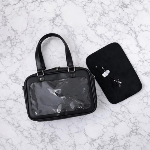 Ita Shoulder Bag with Clear Window for Plushies and Pins — crossbody ita bag detail view