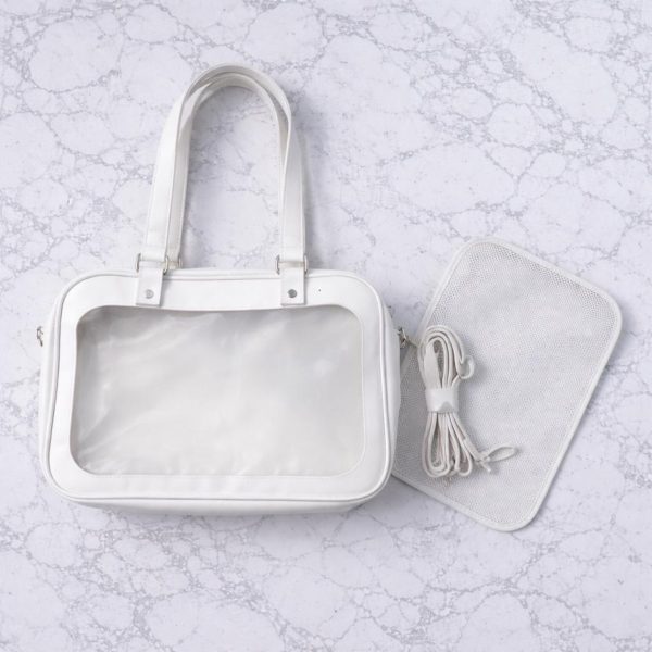 Ita Shoulder Bag with Clear Window for Plushies and Pins — crossbody ita bag detail view
