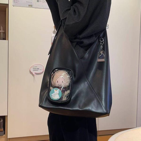 Ita Shoulder Bag with Clear Window for Plushies and Pins — crossbody ita bag detail view