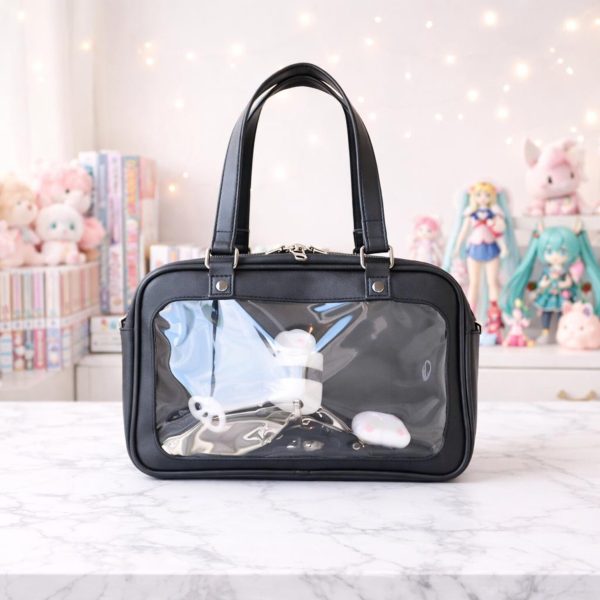 Ita Shoulder Bag with Clear Window for Plushies and Pins — crossbody ita bag detail view