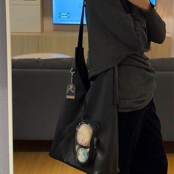 Ita Shoulder Bag with Clear Window for Plushies and Pins — crossbody ita bag detail view