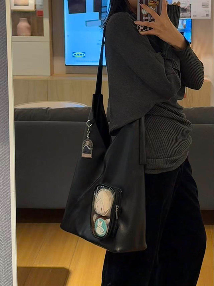 Ita Shoulder Bag with Clear Window for Plushies and Pins Ita Shoulder Bag with Clear Window for Plushies and Pins — crossbody ita bag detail view