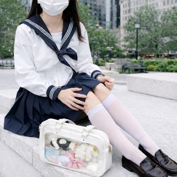 Ita Shoulder Bag with Clear Window for Plushies and Pins — crossbody ita bag detail view