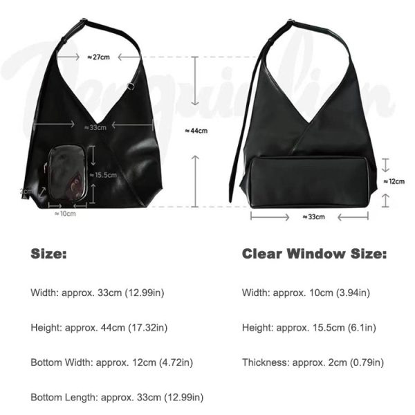 Ita Shoulder Bag with Clear Window for Plushies and Pins — crossbody ita bag detail view