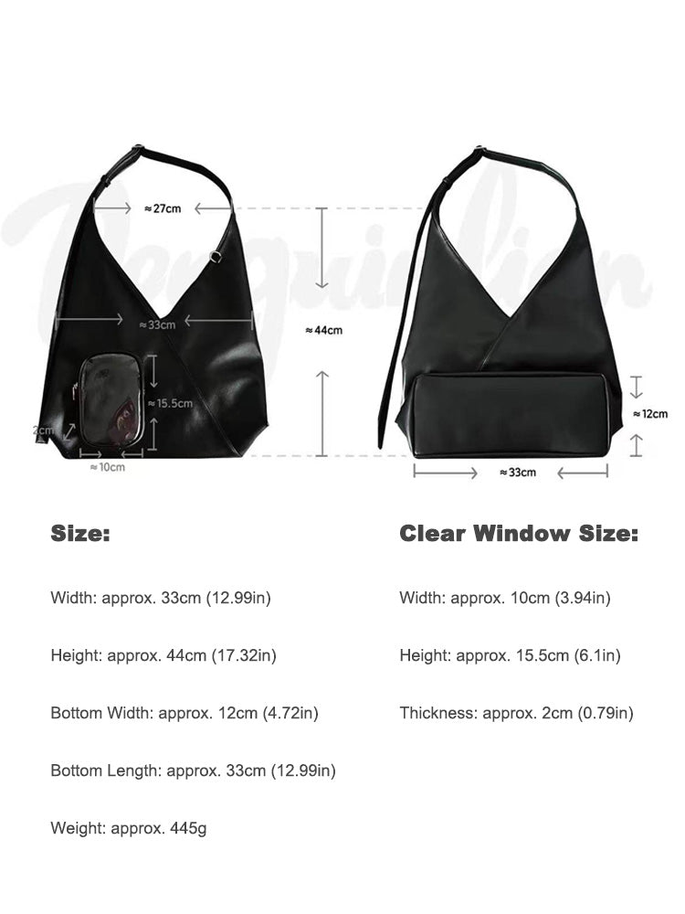Ita Shoulder Bag with Clear Window for Plushies and Pins Ita Shoulder Bag with Clear Window for Plushies and Pins — crossbody ita bag detail view