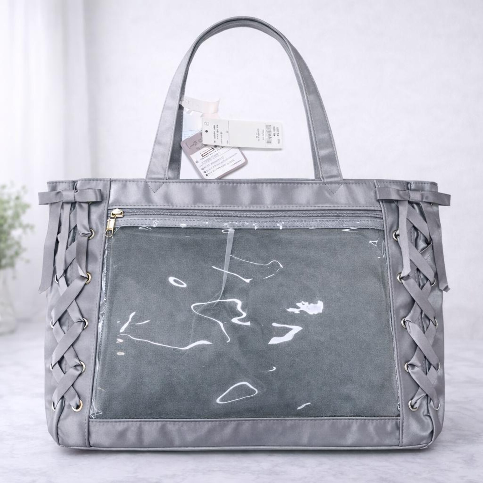 Ita Shoulder Bag with Clear Window for Plushies and Pins Ita Shoulder Bag with Clear Window for Plushies and Pins — crossbody ita bag detail view