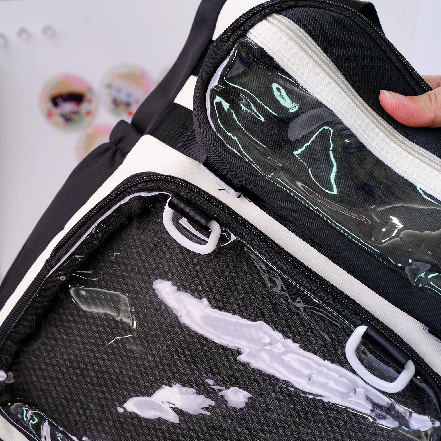 Ita Shoulder Bag with Clear Window for Plushies and Pins Ita Shoulder Bag with Clear Window for Plushies and Pins — crossbody ita bag detail view
