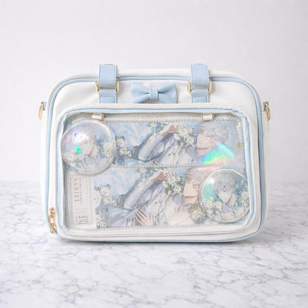 Ita Shoulder Bag with Clear Window for Plushies and Pins — crossbody ita bag detail view