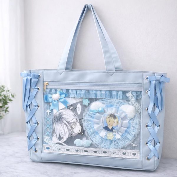 Ita Shoulder Bag with Clear Window for Plushies and Pins — crossbody ita bag detail view