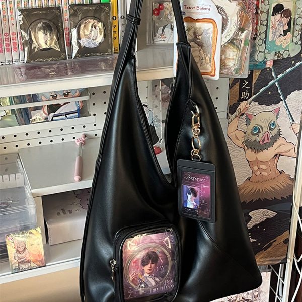 Ita Shoulder Bag with Clear Window for Plushies and Pins — crossbody ita bag detail view