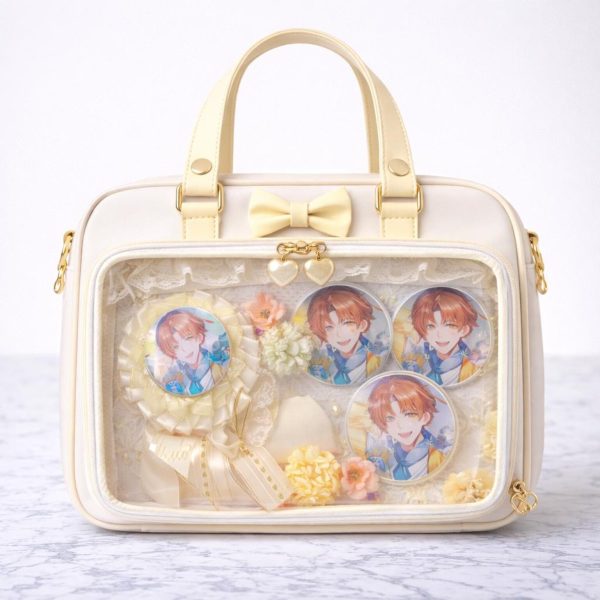 Ita Shoulder Bag with Clear Window for Plushies and Pins — crossbody ita bag detail view