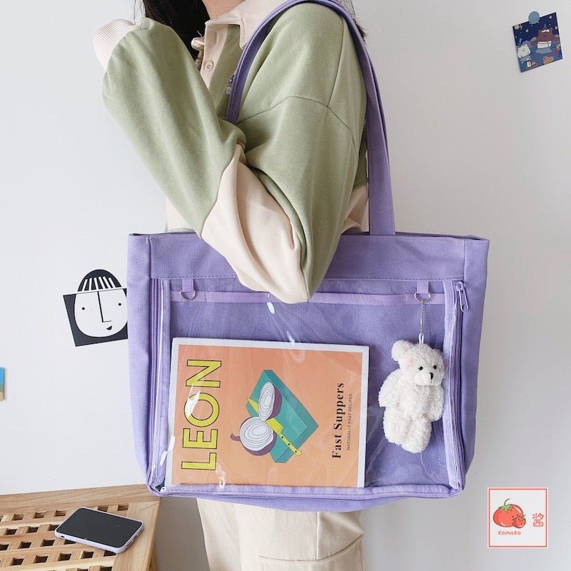 Ita Tote Bag with Clear Window Ita Tote Bag with Clear Window — ita tote bag detail view