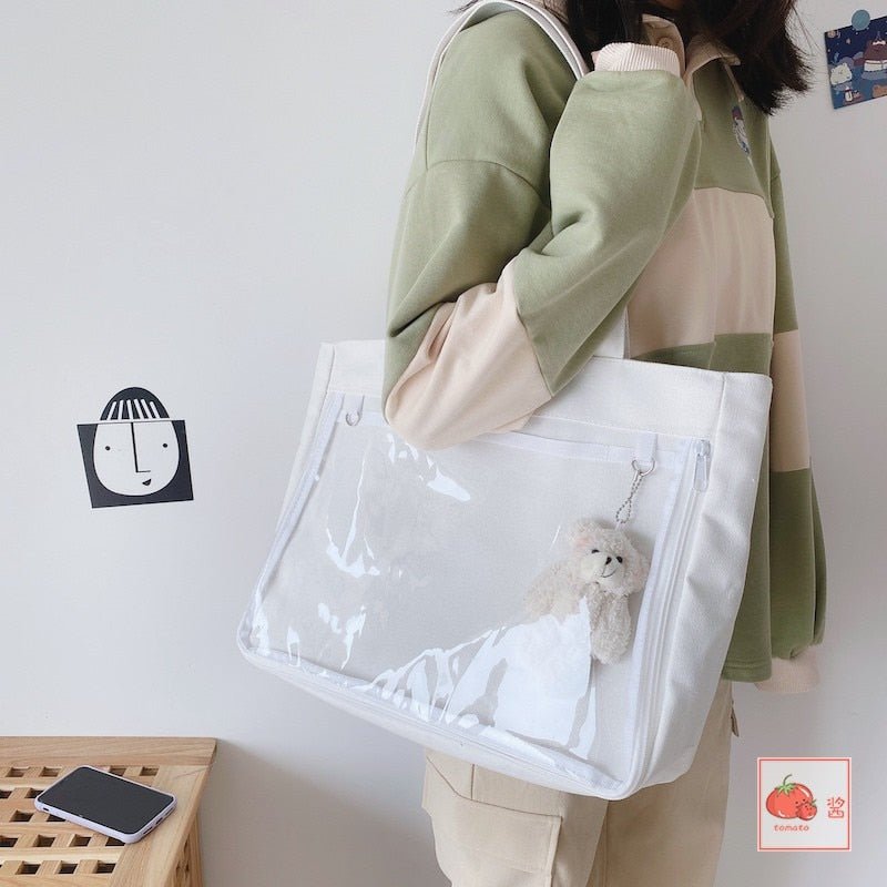 Ita Tote Bag with Clear Window Ita Tote Bag with Clear Window — ita tote bag detail view