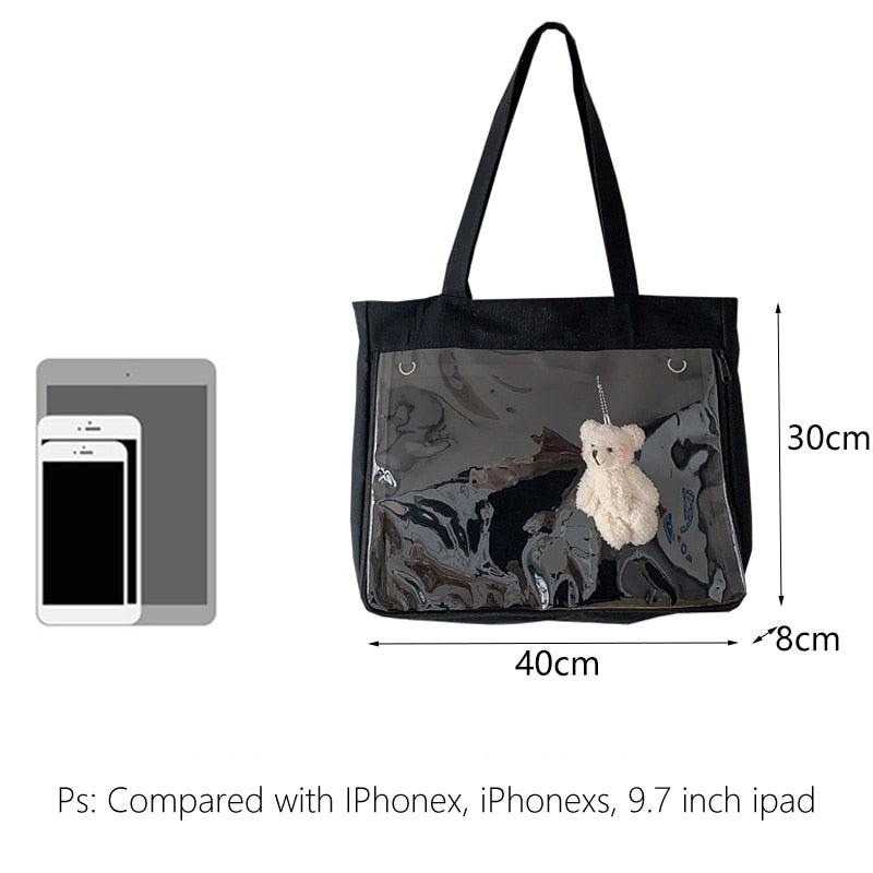Ita Tote Bag with Clear Window Ita Tote Bag with Clear Window — ita tote bag detail view