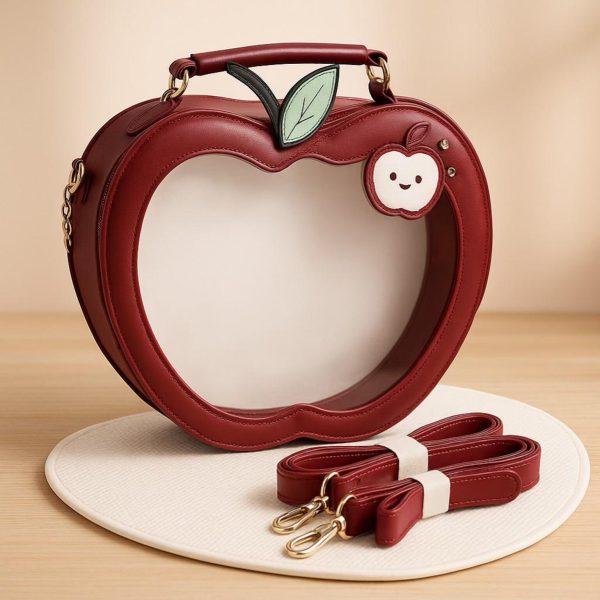 Kawaii Apple Convertible Ita Bag for Pin Display — ita bag detail view