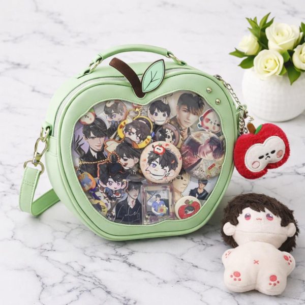 Kawaii Apple Ita Backpack with Clear Window for Plushies and Pins — ita backpack with clear display window