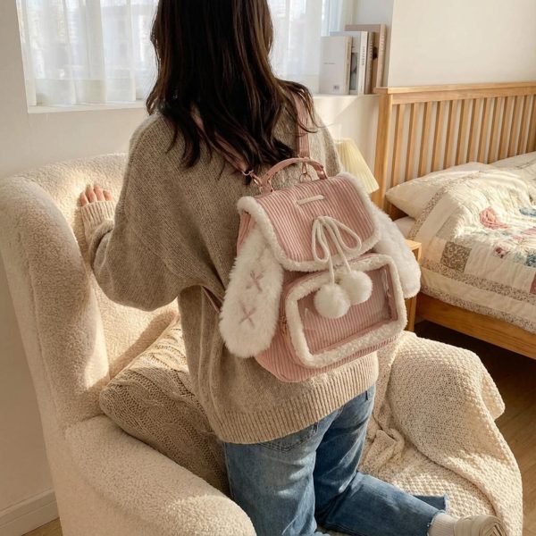 Kawaii Bunny Ita Backpack for Plushies and Pins — ita backpack detail view