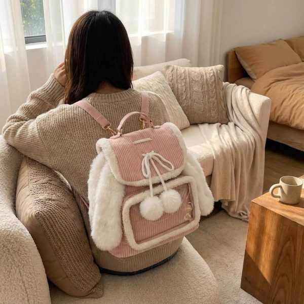 Kawaii Bunny Ita Backpack for Plushies and Pins — ita backpack detail view