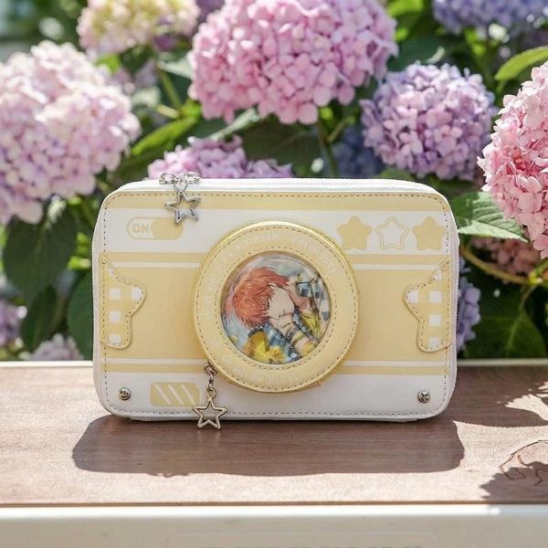 Kawaii Camera Convertible Ita Bag with Clear Window for Photocards and Pins — ita bag detail view