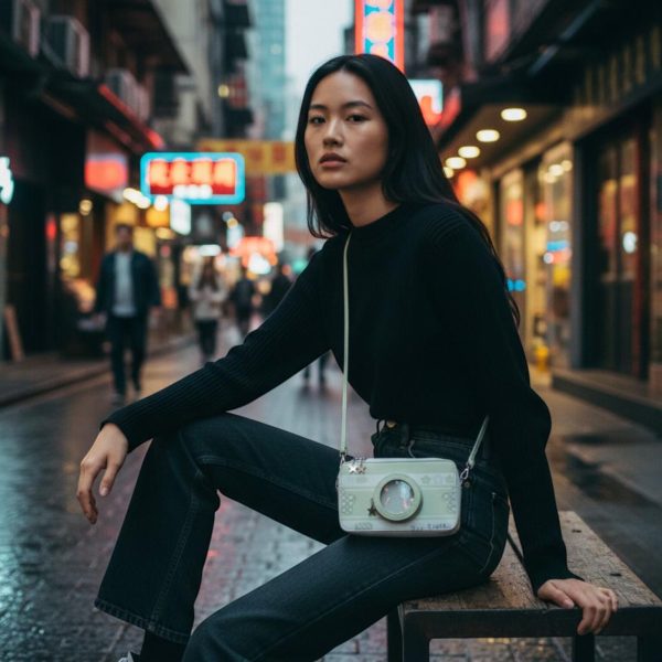 Kawaii Camera Ita Messenger Bag for Pin Display — ita bag detail view