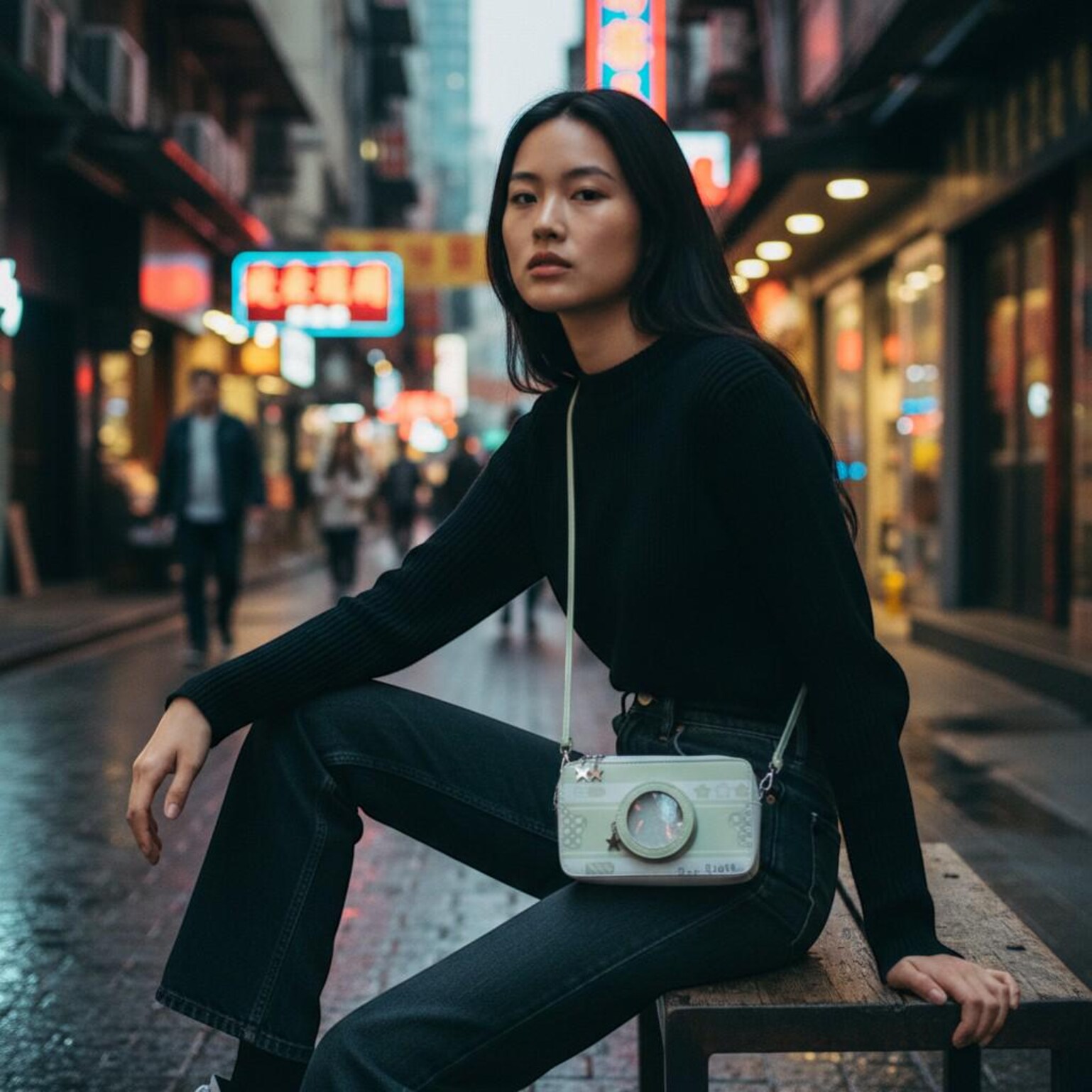 Kawaii Camera Ita Messenger Bag for Pin Display Kawaii Camera Ita Messenger Bag for Pin Display — ita bag detail view