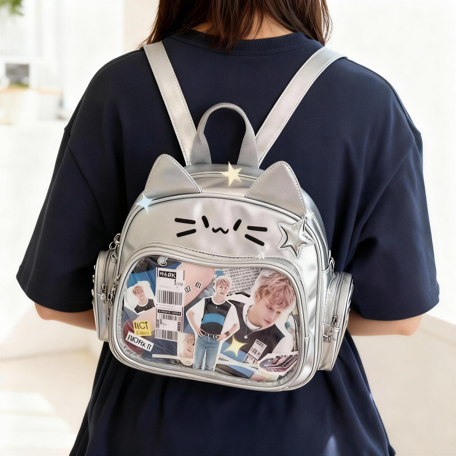 Kawaii Cat Ita Backpack for Photocards and Pins Kawaii Cat Ita Backpack for Photocards and Pins — ita backpack with clear display window