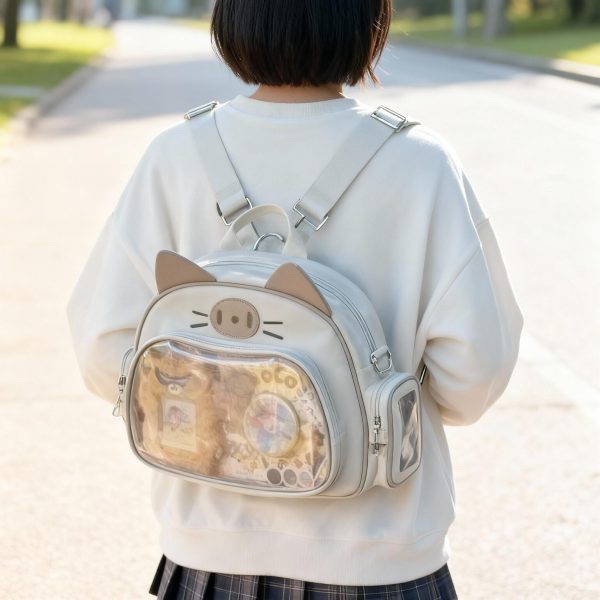 Kawaii Cat Ita Backpack for Photocards and Pins — ita backpack detail view