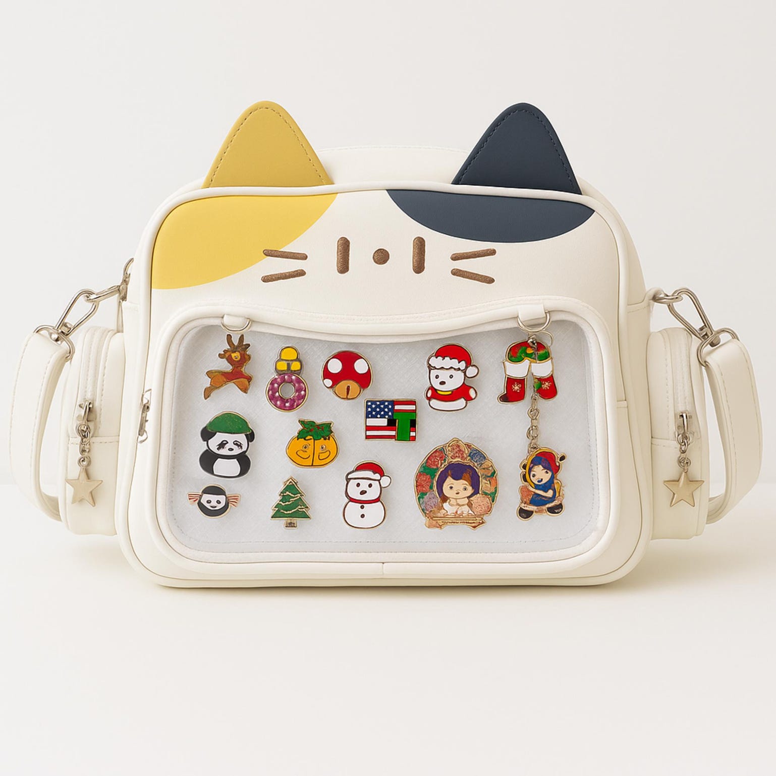 Kawaii Cat Ita Backpack with Clear Window for Plushies and Pins Kawaii Cat Ita Backpack with Clear Window for Plushies and Pins — ita backpack with clear display window