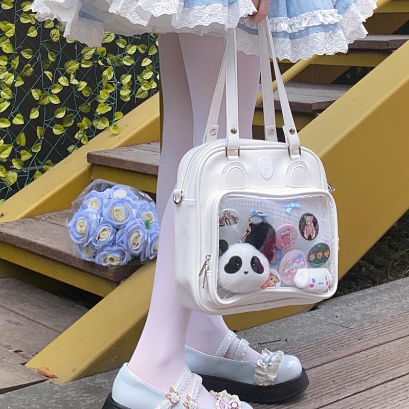 Kawaii Cat Ita Bag with Clear Window and Included Insert for Plushies and Pins Kawaii Cat Ita Bag with Clear Window and Included Insert for Plushies and Pins — ita bag insert detail view