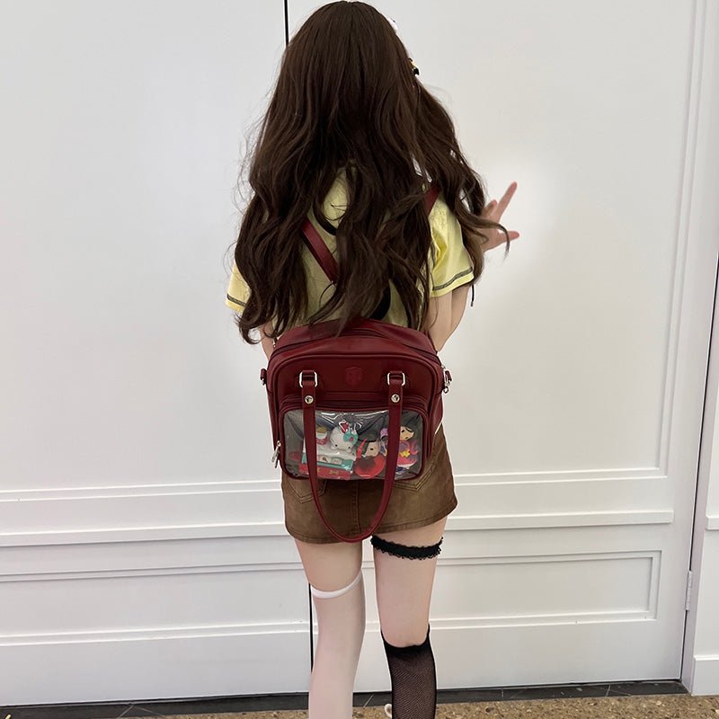 Kawaii Cat Ita Bag with Clear Window and Included Insert for Plushies and Pins Kawaii Cat Ita Bag with Clear Window and Included Insert for Plushies and Pins — ita bag insert detail view