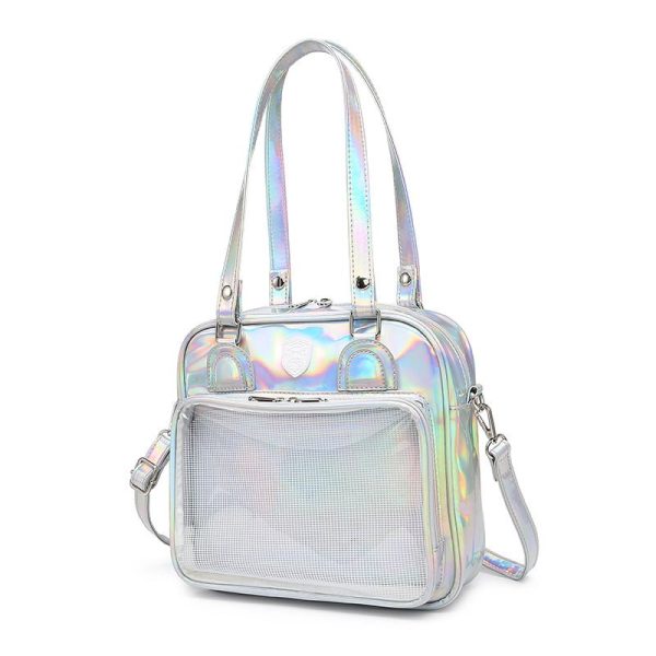 Kawaii Cat Ita Bag with Clear Window and Included Insert for Plushies and Pins — ita bag insert detail view