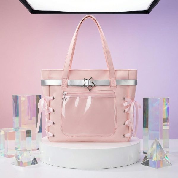 Kawaii Convertible Ita Bag for Pin Display — ita bag detail view
