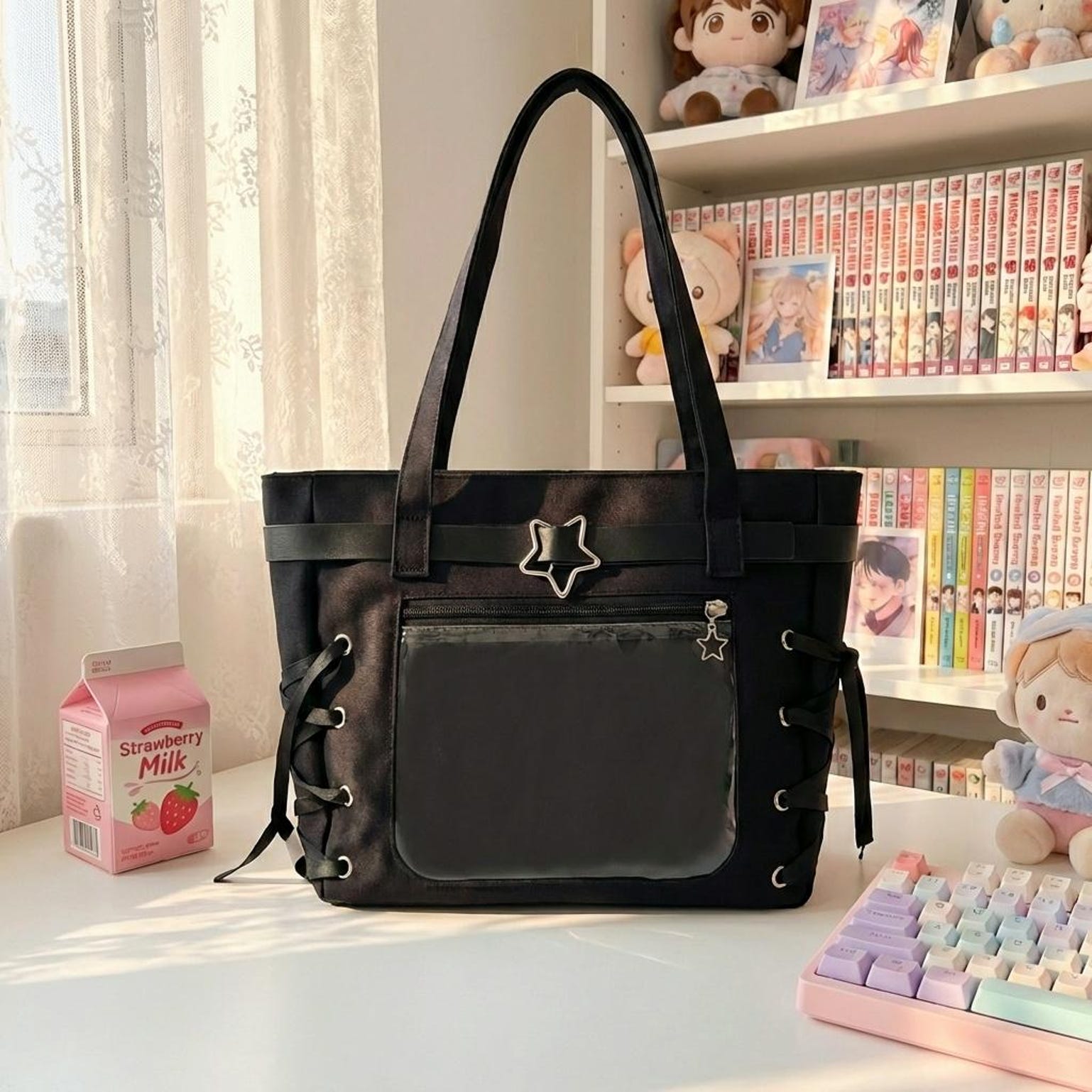 Kawaii Convertible Ita Bag for Pin Display Kawaii Convertible Ita Bag for Pin Display — ita bag detail view