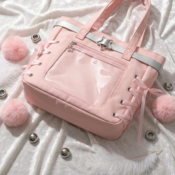 Kawaii Convertible Ita Bag for Pin Display — ita bag detail view